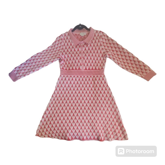 Lili Sidonio Large Knit Heart-Print Shirt Dress - Picture 3 of 11